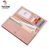TUCANO Women's Wallet, Top-Grain Leather, Long-Style Purse, Multi-Card Slots, Pink