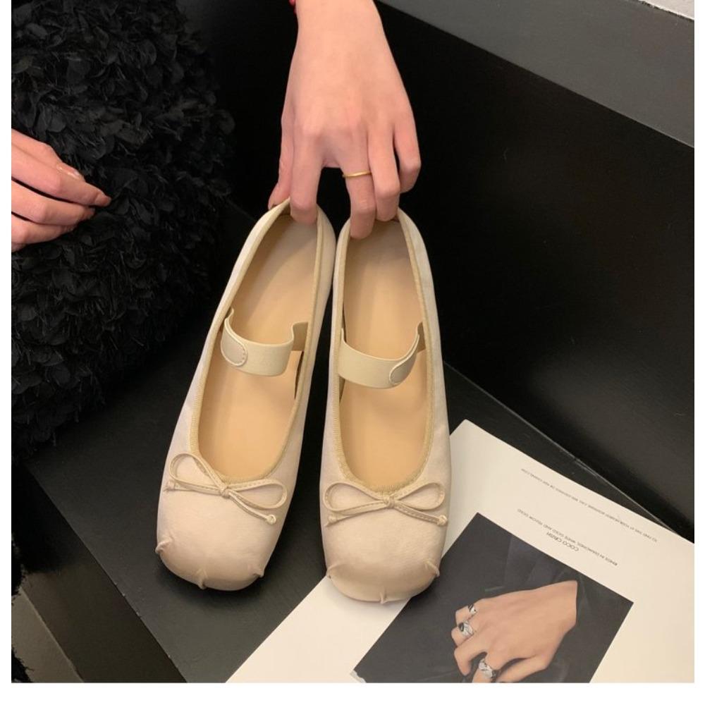 2025 Summer New Women's Pink Ballet Flats Ethereal Fairy-Like Vintage Satin Silver Mary Jane Shoes