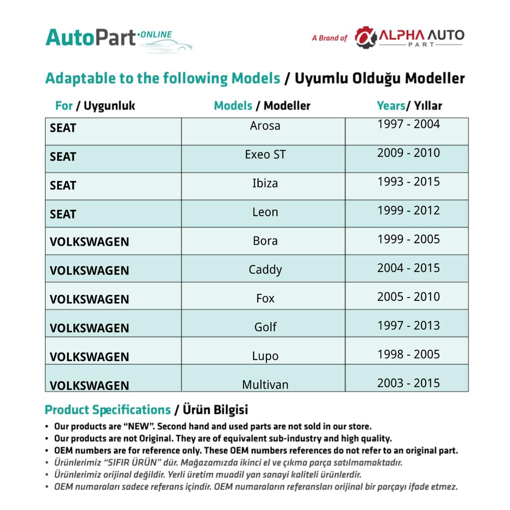 Rear Water Sprinkler Nozzle for Volkswagen, Skoda, Seat