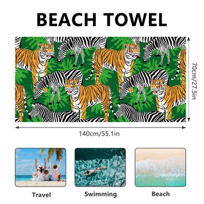 Tiger Beach Towel Absorbent Towel Swimming Beach Towel