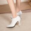 Elegant Ankle Boots for Women Pumps Fashion Sexy Point Toe Red White Black High Heel Party Wedding Shoes Ladies Large Size