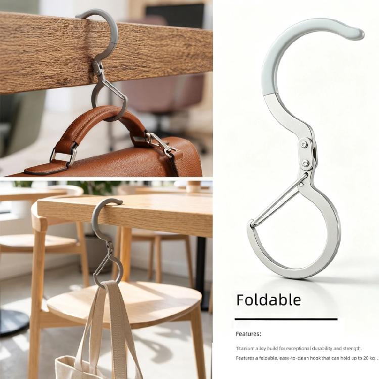 Practical Bag Hanging Hook for Tables, Chairs, and Rails, Folding S Shape Hangers for Umbrellas, Water Bottles, and Small Carried Items