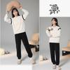Akihee Winter Solid Color Pajama Top and Long Sleeves and Cold Loose Available In 3 Colors Women's Loungewear, Fluffy, Set, Bottoms, Pants, Thick,
