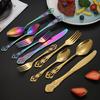 5PCS Tableware Set Stainless Steel Flatware Durable Corrosion Resistant Utensils Elegant Design Cutlery for Dinner Party