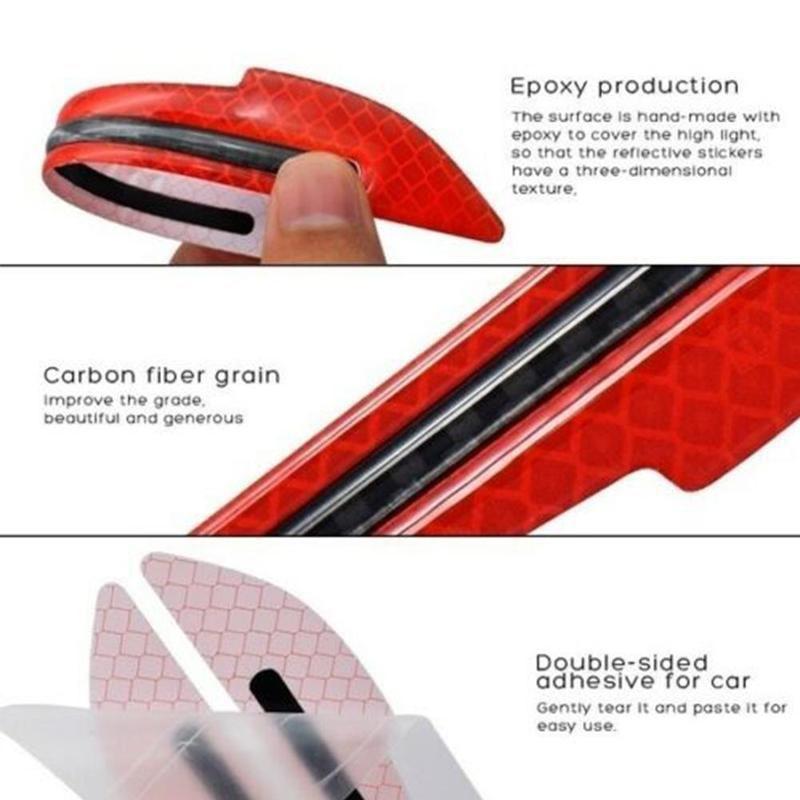 1 para samochodowe lusterko wsteczne odblaskowa naklejka stylizacja samochodu ostrzeżenie o bezpieczeństwie odblaskowa naklejka samochodowa listwa ozdobna na lusterko wsteczne