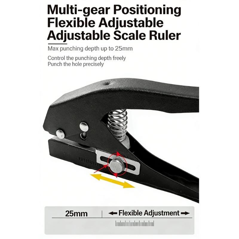 Hole Punch 8mm/10mm Heavy Duty Paper Hole Punch Set with Countersink Drill Hole Puncher Single Hand Held Long Hole