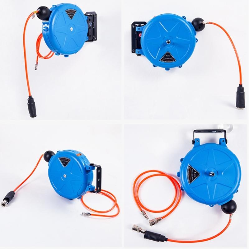 Space Saving Automatic Hoses Reel with Smooth Air Flows 180° Swivel Hoses Reel for Household and Professional Use