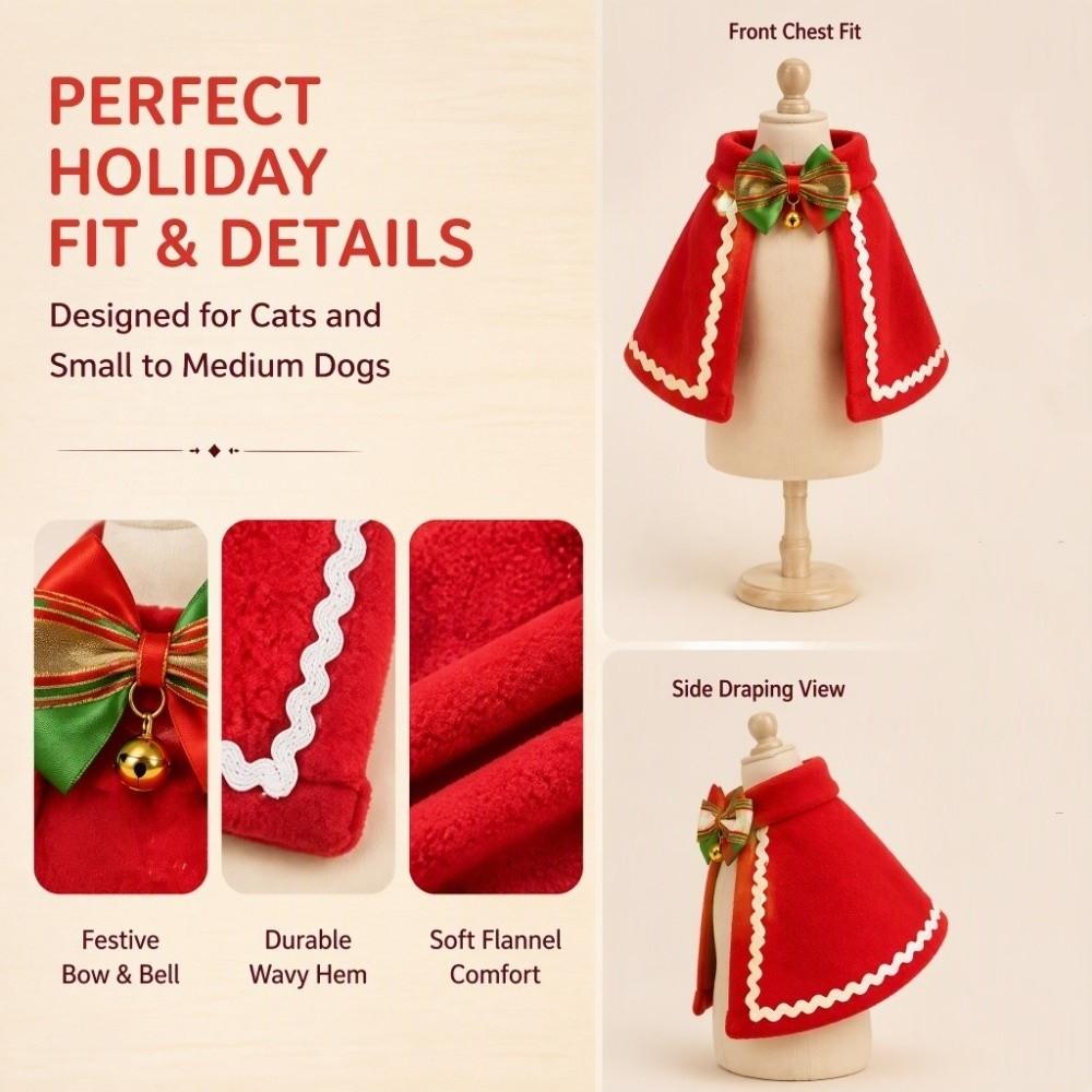 Soft Winter Cat Cloak Lightweight Christmas Pet Costume Fashion Dog Cosplay Costume Holiday