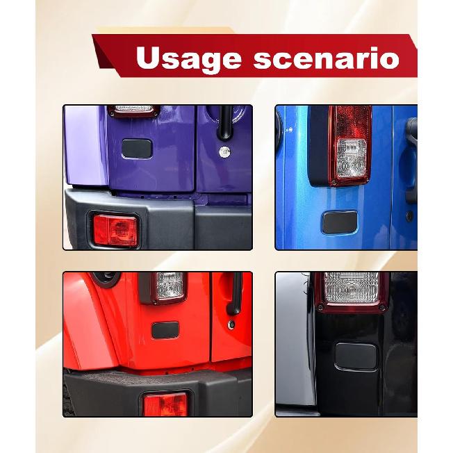 ABS Black Rear License Plate Deletion Panel Bracket Compatible with Jp JK Rear License Plate Deletion Panel Bracket Delet for 2007-2018 Jp JK JKU,