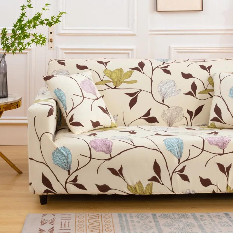 LANMOLIFE-Bezug Bedruckte Sofabezüge Elastische Universal-Sofabezüge Geeignet für 1/2/3/4-Sitzer-Möbelschutz-Sofabezug