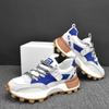 Color Block Fashion Chunky Sneaker Men Running Shoes Casual Leather Fabric Breathable Height Increased Platform Sport Shoes
