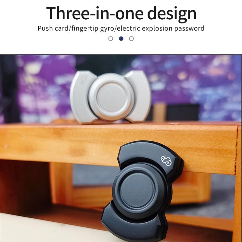 3IN1 Quiet Metal Fingertip Spinner for Adult Stress Reduce Magnetic Clickers Slider Pocket Toy for Student Relaxing