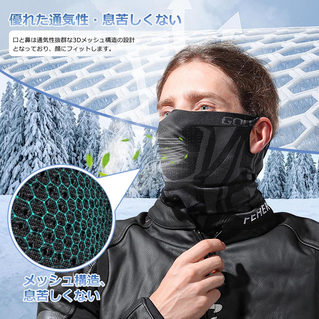 Candybay Nacken-Gesichtsbedeckung mit Ohrschlaufen für den Winter, Luftiges Netzgewebe, Perfekt für den Außenbereich und Einheitsgröße für Unisex-Herren, Wärmer, [Ultraleicht, Beschlagfrei