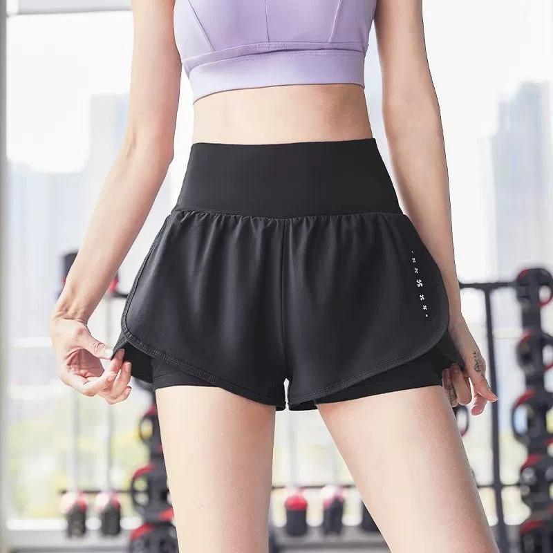 

Women s Anti-transparent Yoga Pants with Pockets for Summer Running Quick-drying Breathable for Jumping and Fitness Pants S чёрный