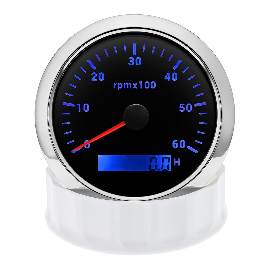 85mm Digital LED 7 Color Backlight 85mm Tachometer 3000/4000/6000/7000/8000 RPM Optional Gauge For Marine Boat Motorcycle Car