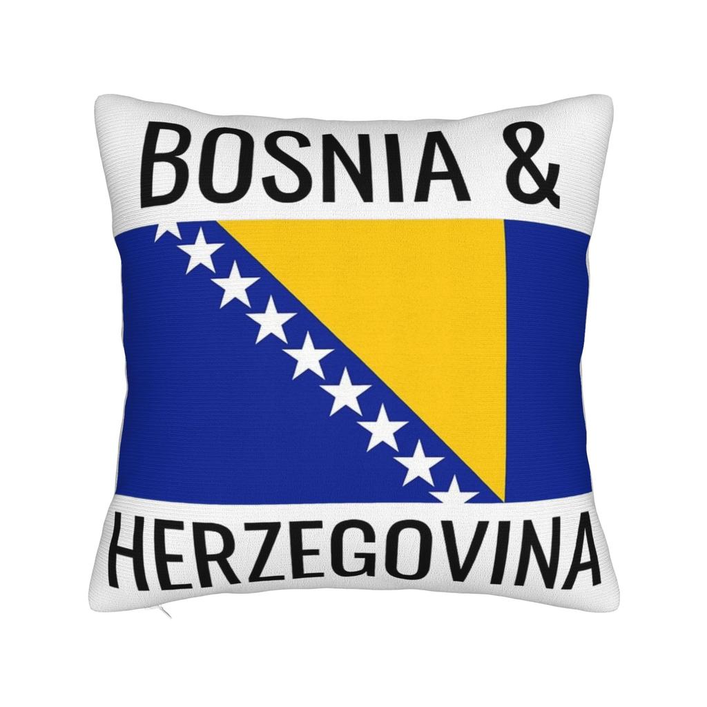 Bosnia and Herzegovina Flag Pillowcases Product Printing Cushion Cover Decoration Pillow Case Cover Home Multiple Sizes