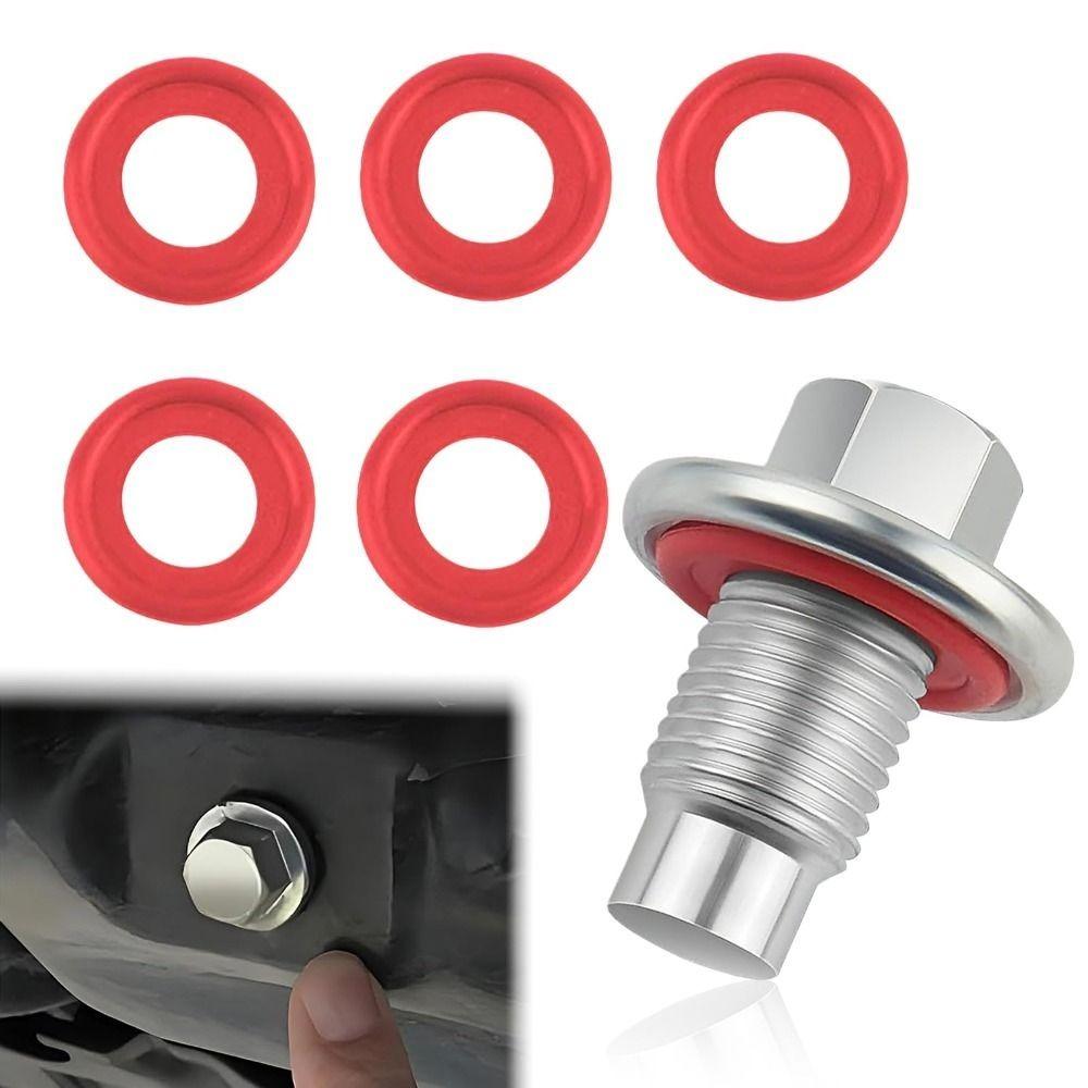 5PCS Stainless Steel Oil Plug Gasket Set Drain Plug Gasket for GMC/Honda/Ford Motorcycle