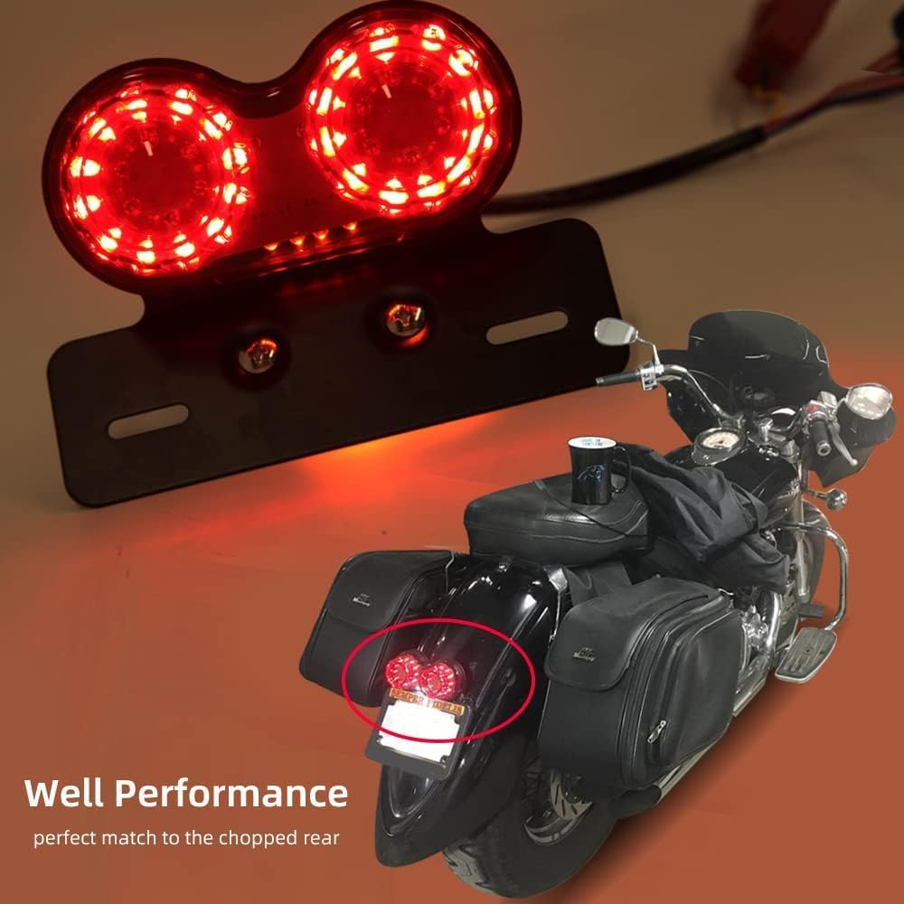 DREAMIZER 40 LED 40W Motorcycle Tail Light Integrated Running Lamp Brake&Turn Signal Light with License Plate Bracket Compatible With Motorcycle