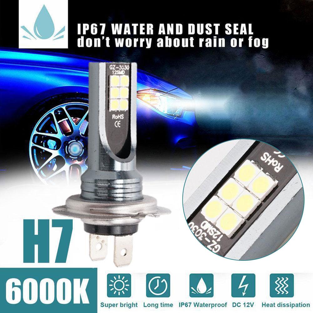 H7 LED Headlight Bulb Beam Kit 12V 100W High Power LED Car Light Headlamp 6000K Auto Headlight Bulbs 12000LM Bulbs 7