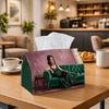 1pc Classic Artistic Portrait Tissue Box Multifunctional, Elegant Woman Figure Suitable for Home, Parties, And Car Decoration. This Decorative Tissue 