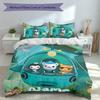 3 vnt. Individualus vardas Octonauts patalynės komplektas, apima 1 antklodės užvalkalą ir 2 pagalvių užvalkalus, visų sezonų miegamojo dekoras