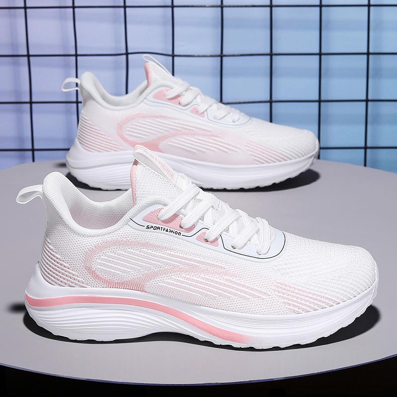 2025 new flying woven shoes breathing foot chip magnetic shock massage sports men's function breathable fitness running shoes women