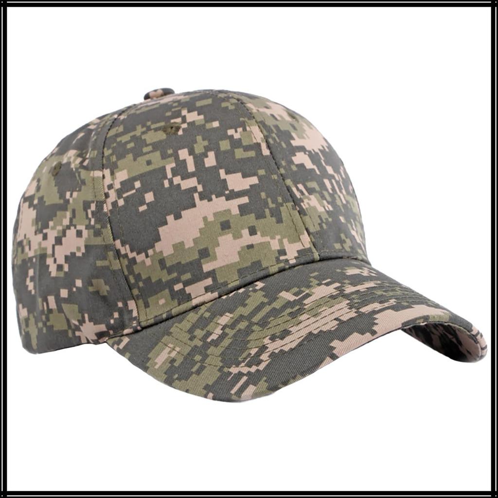 Camouflage CZ157 [White Fang] Hat, Pattern, Cap, Brim, Cool, Digital, Outdoor, Casual, Men's, Women's, (Blue)
