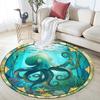 Octopus and Starfish Round Area Rug,Carpet Rug for Living Room Bedroom Sofa Playroom Decor,Non-slip Floor Mat