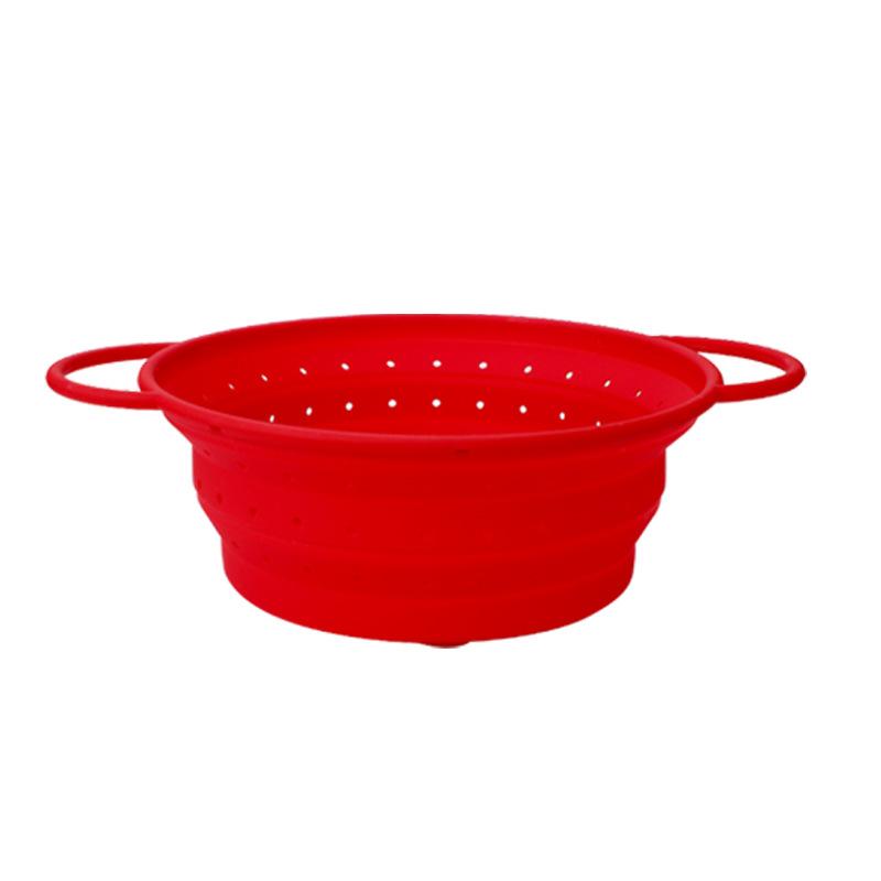 Coș de scurgere pliabil din silicon alimentar pentru alimente, coș pentru spălat fructe și legume, strecurătoare, scurgător pliabil, ustensilă de depozitare pentru bucătărie