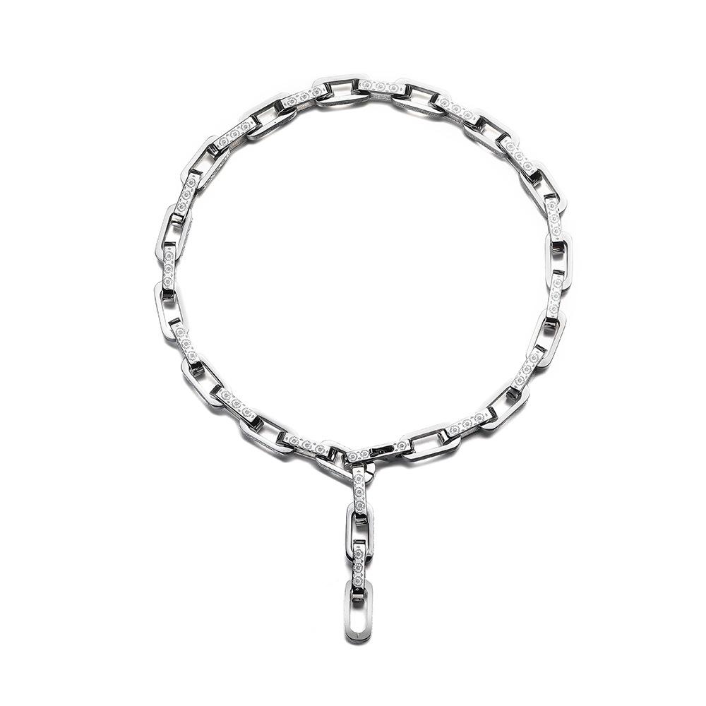 

Ожерелье в стиле хип-хоп из титановой стали с квадратной пряжкой и подвеской в виде ромашки