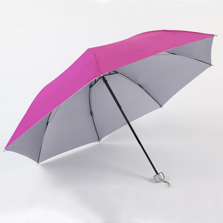 

Silver Triple-Fold 7-Rib UV-Protection Sunshade Umbrella with Custom Printing 7k