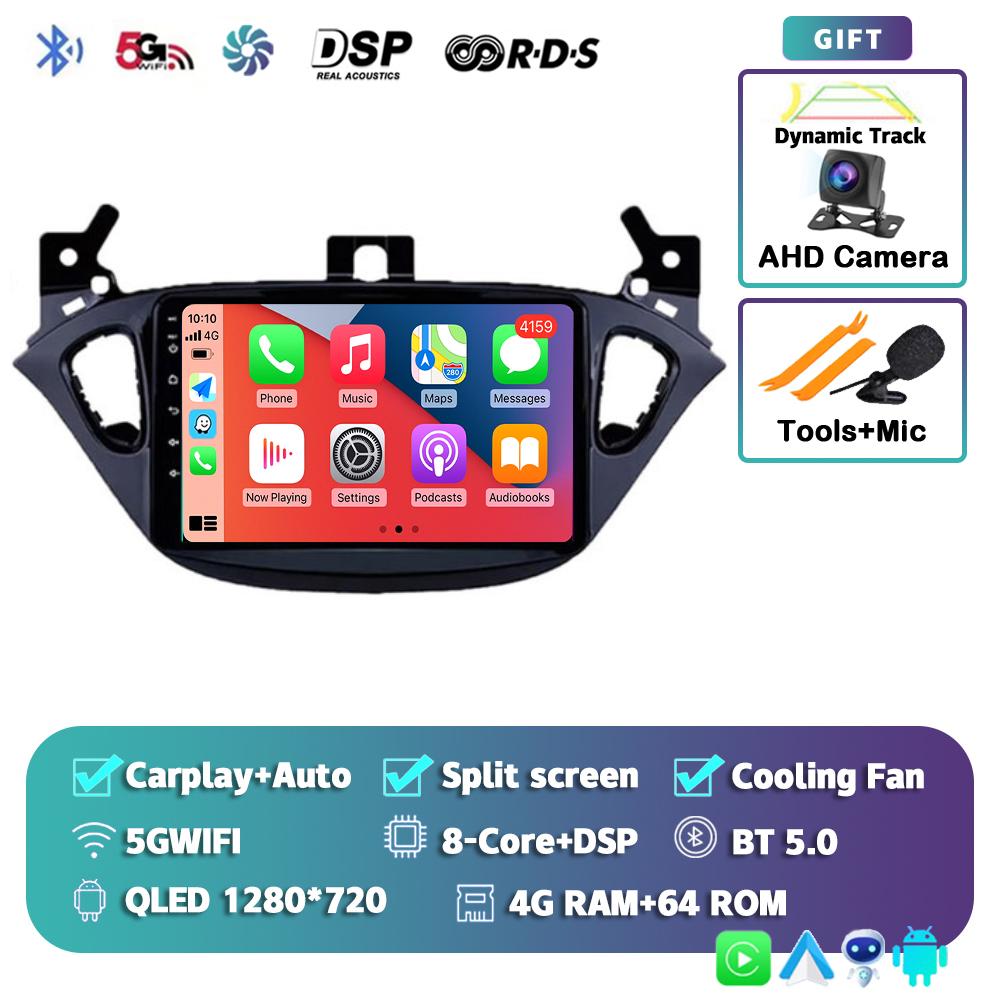 Android 14 Carplay Auto For Opel Corsa 2015-2019 For Opel Adam 2013-2016 Car Radio GPS Multimedia Player DSP Stereo 2din 2 Din