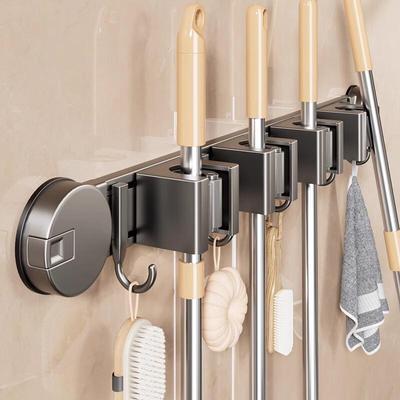 Wall-Mounted Suction Mop & Broom Holder