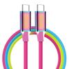 High Speed Colorful Rainbow Color Usb Type C Data Sync Charging Charger USB C To C Cable