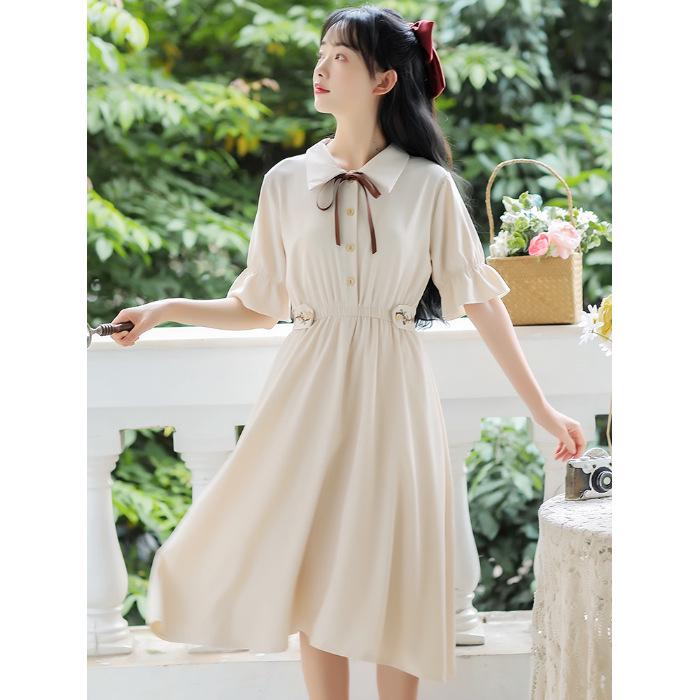 

Дівчаче плаття в китайському стилі Республіки літо 2023 – Жіноча довга спідниця Лісова фея для студенток Large абрикосовий