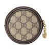 Gucci Ophidia Logo Stripe Trim Canvas And Leather Round Coin Purse Clutch Women Clutch Ebony Brown 574840-96IWG-8745