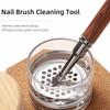 Round Nail Brush Cleaner Cup Transparent Glass Brushes Washing Cup  Acrylic Brushes