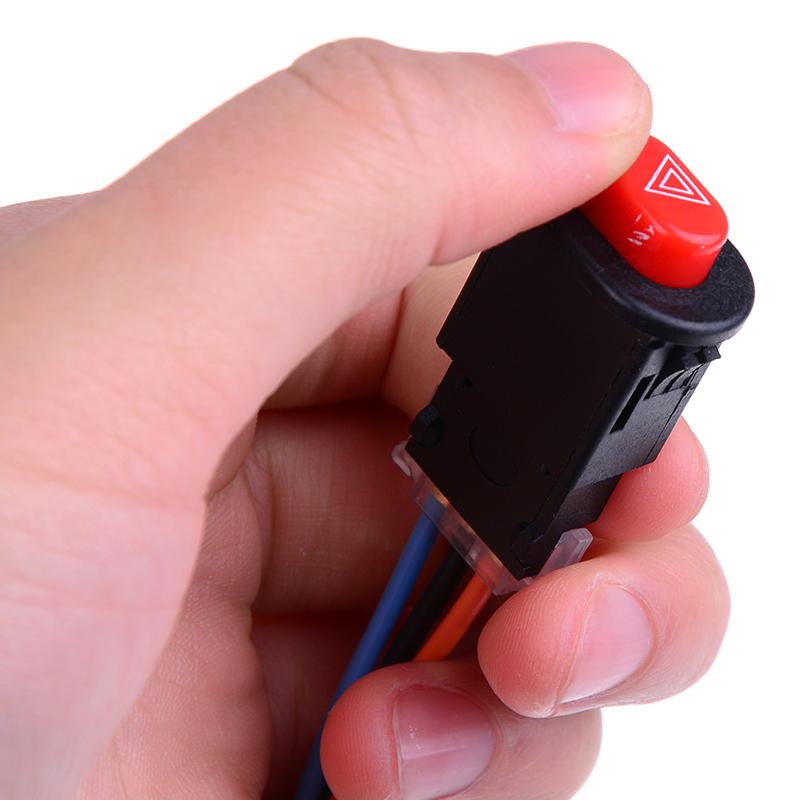 2X Motorkerékpár Vészvillogó Kapcsoló Figyelmeztető Villogó Vészjelző 3 Vezetékkel