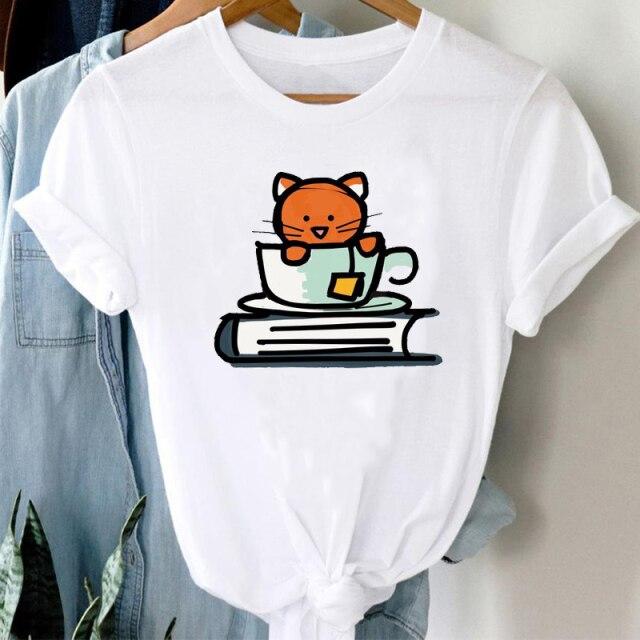 Buy T-shirts Women Cartoon Elegant 