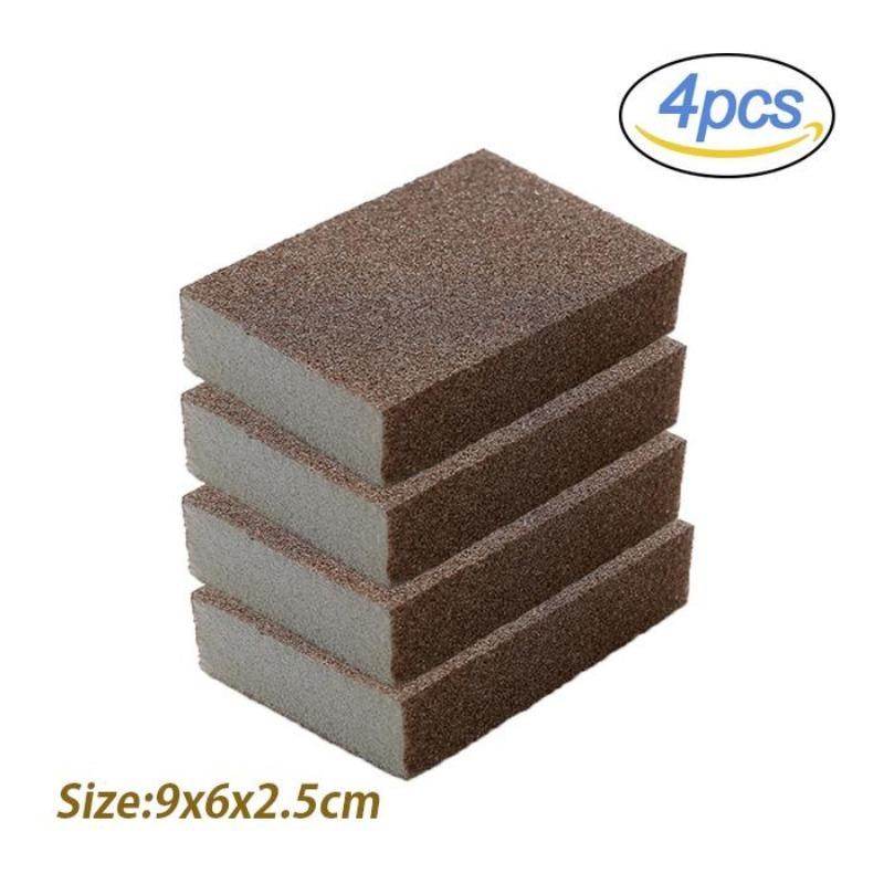 4/6/8Pcs Carborundum Removing Rust Cleaning Brush Descaling Clean Rub for Cooktop Pot Kitchen Sponge