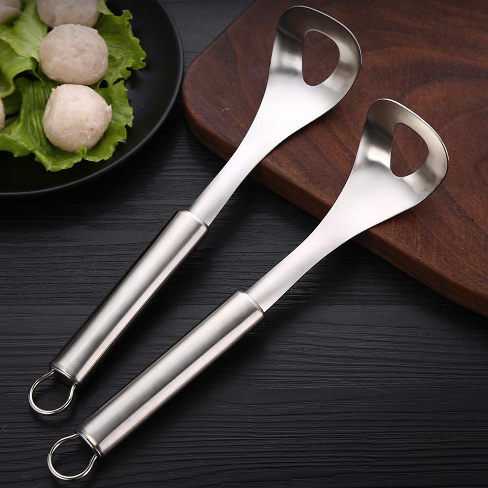Stainless Steel Meatball Spoon Non Stick Meatball Maker with Long Curved Handle