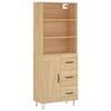 VidaXL Highboard Sonoma Oak 69.5x34x180 Cm Engineered Wood 3190016