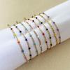 Gold Purple Beaded Chain Bracelet – Dainty Enamel Bead Minimalist Jewelry, Sweet Everyday Gift for Women