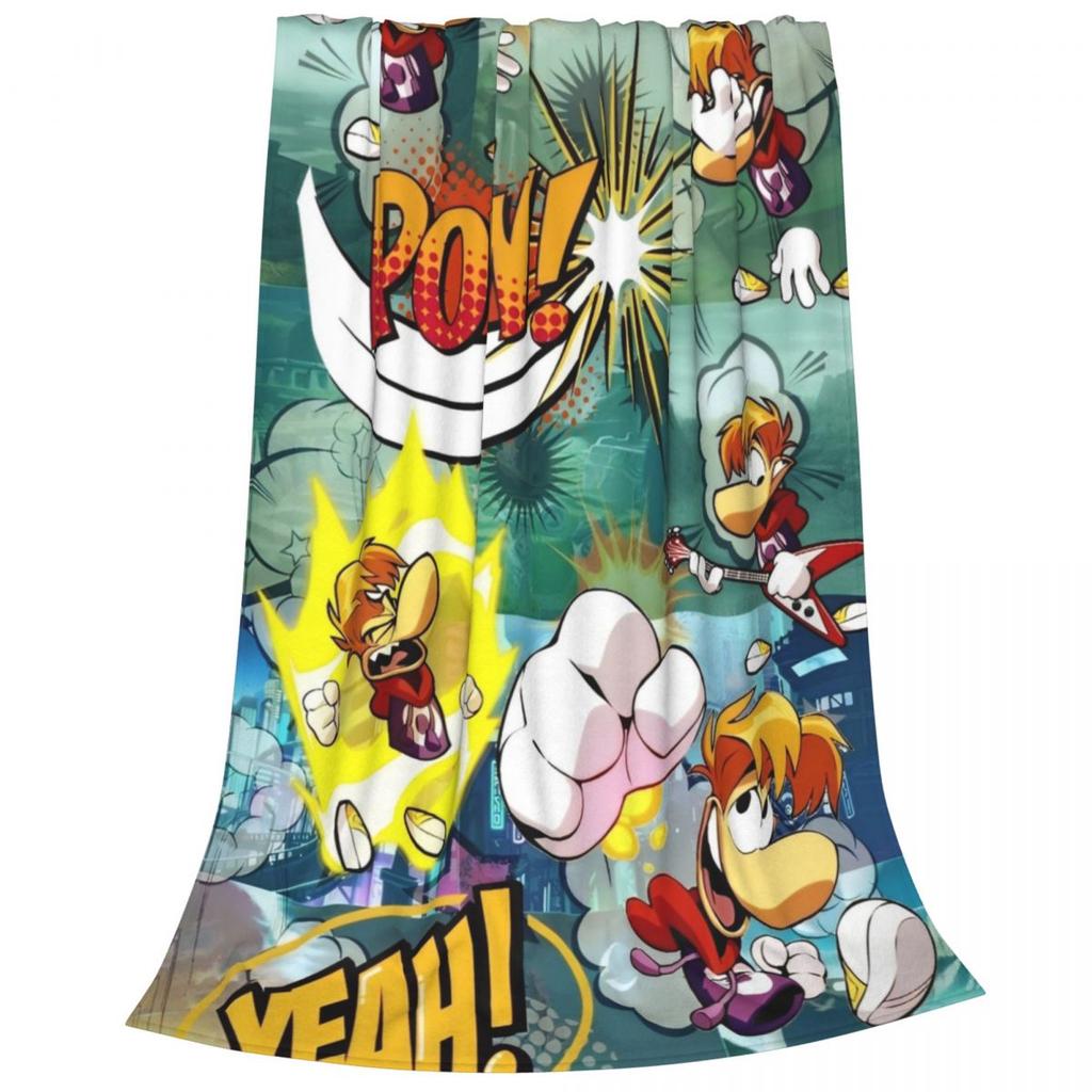 Rayman Advanture Game Cartoon Fleece Throw Blankets Funny Art Blanket for Bed Couch Ultra-Soft Bedding Rug Piece Multifunction