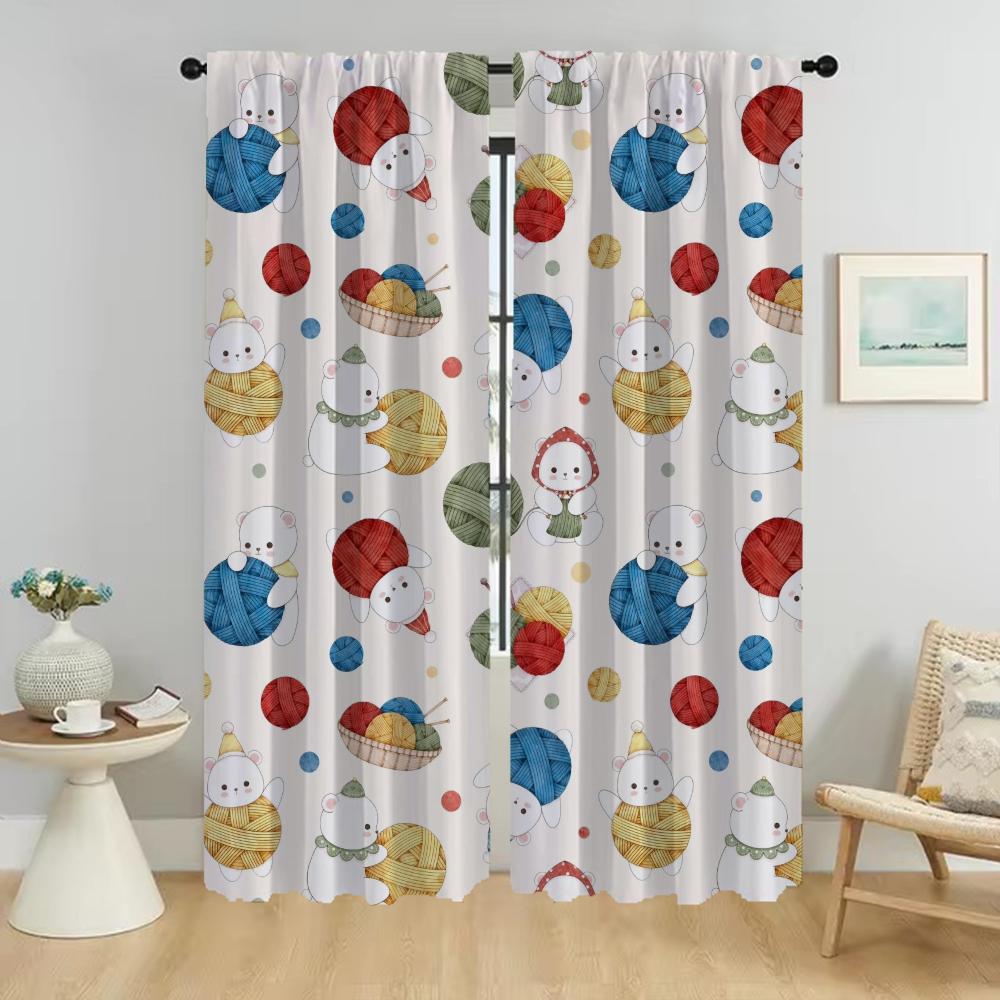 

Блэкаут шторы Woolly Bear для гостиной, шторы для домашнего интерьера, 2 штуки, оконная занавеска, тюль для спальни, шторы-перегородки W50xH70cmx2pcs