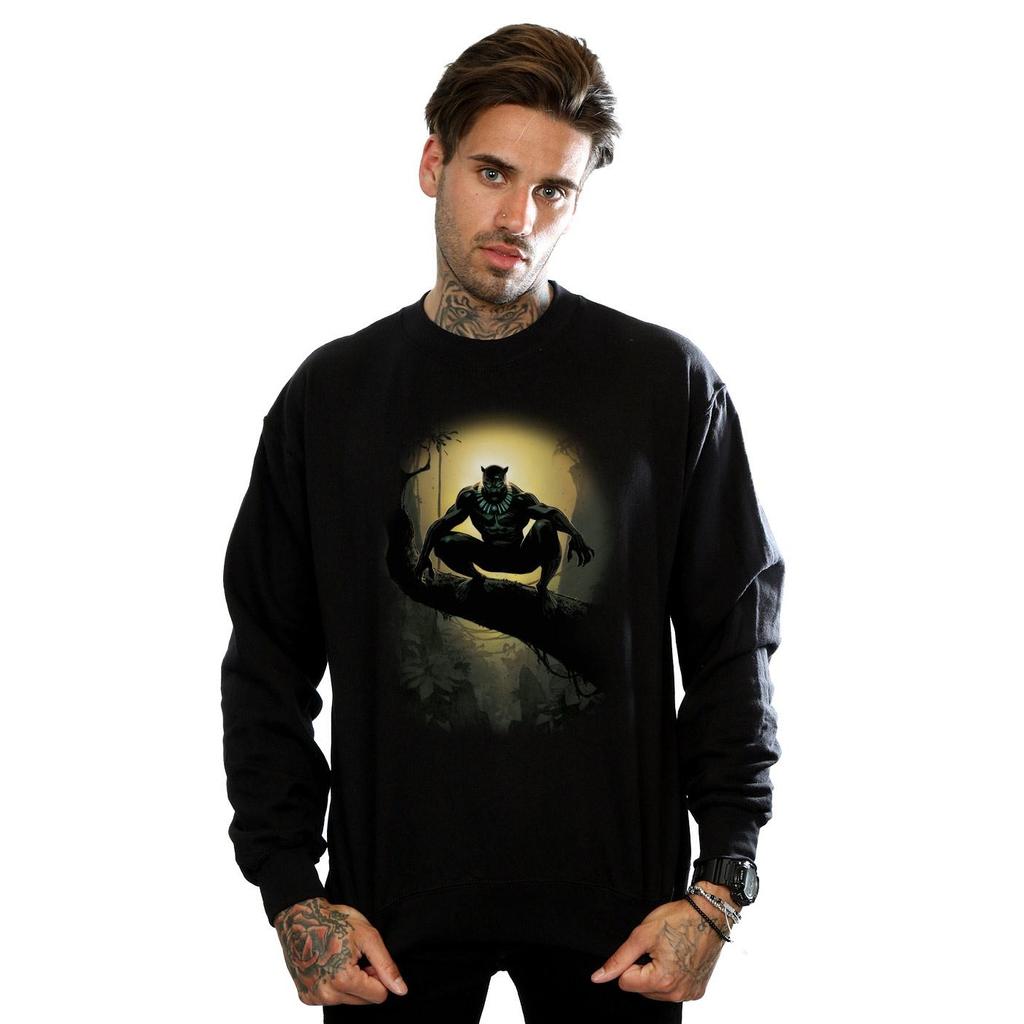 Marvel Mens Black Panther Crouching Sweatshirt