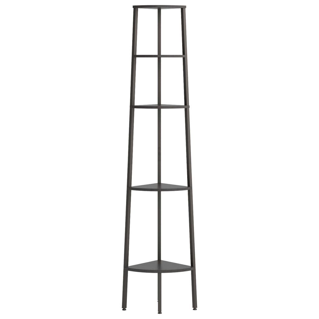 Corner Shelf with 5 Shelves Black 45.5 X 31.5 X 180 Cm