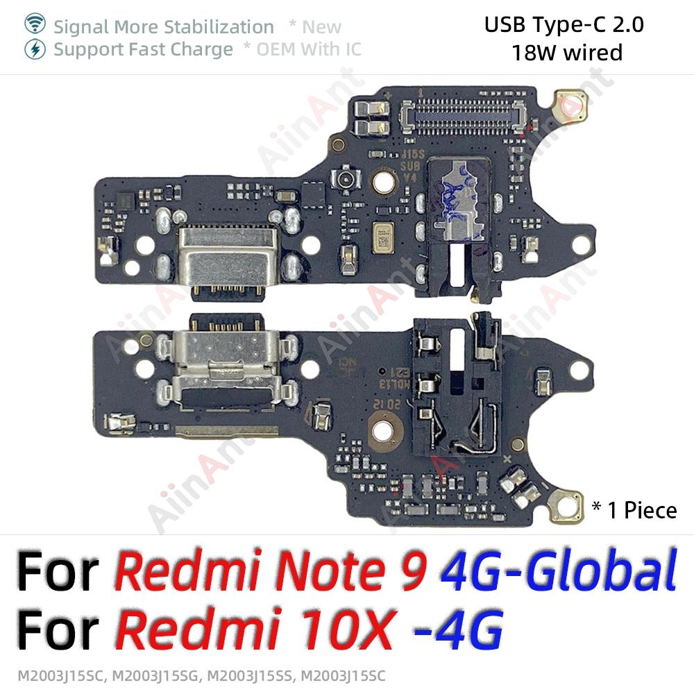 Aiinant Bottom USB Charger Board Dock Connector Charging Port Flex Cable For Xiaomi Redmi Note 6 7 8 9 7A 9A 9T 8T 9S Pro Plus