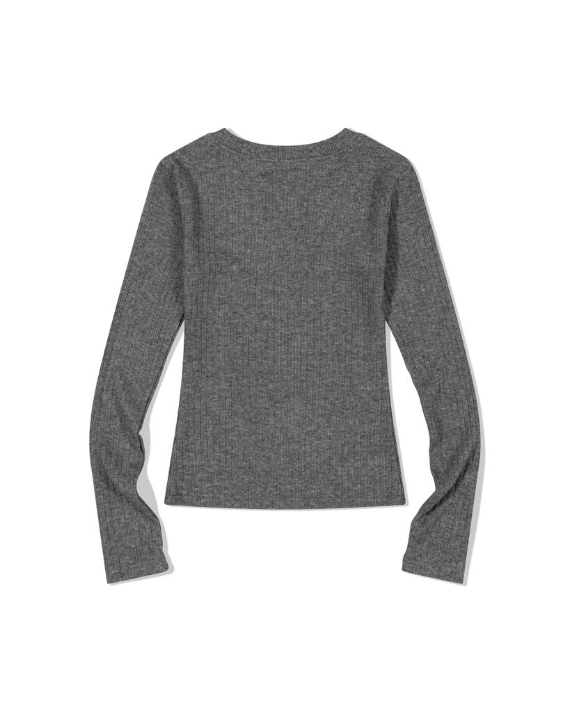 MOAA Henley Rib Knit Top (Gray)