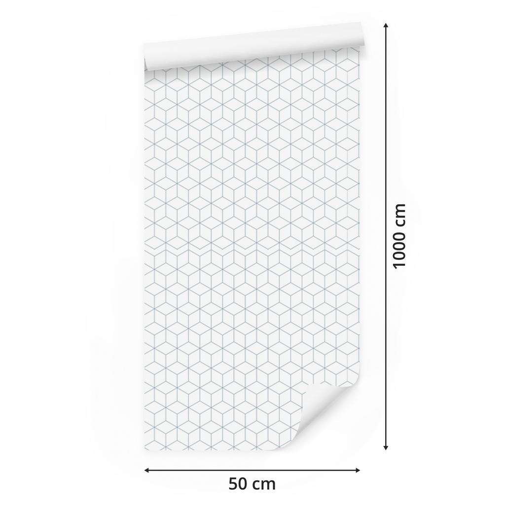Geometric and Cube Wallpaper for Living Room and Bedroom 50x1000